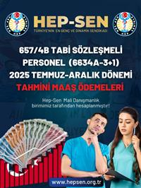 2025 Temmuz Aralık Dönemi Sözleşmeli Sağlık Çalışanı Tahmini Zamlı Maaşları